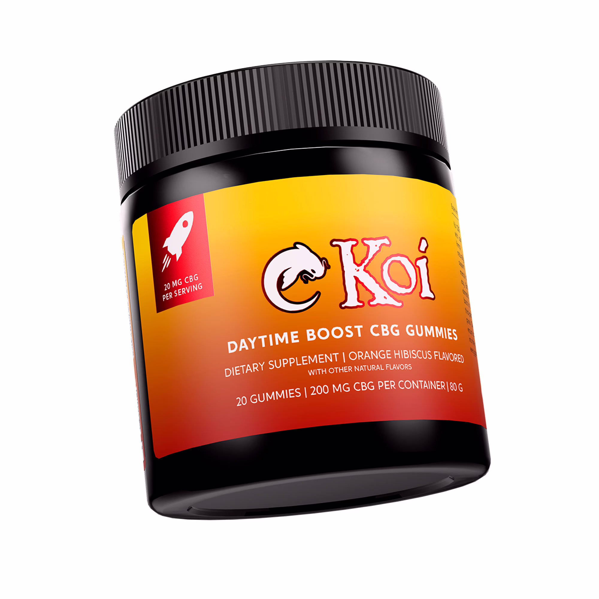 Koi CBD, Daytime Boost CBG Gummies, Orange Hibiscus, Broad Spectrum THC-Free, 20ct, 200mg CBG