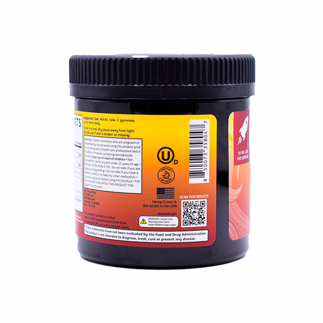 Koi CBD, Daytime Boost CBG Gummies, Orange Hibiscus, Broad Spectrum THC-Free, 20ct, 200mg CBG