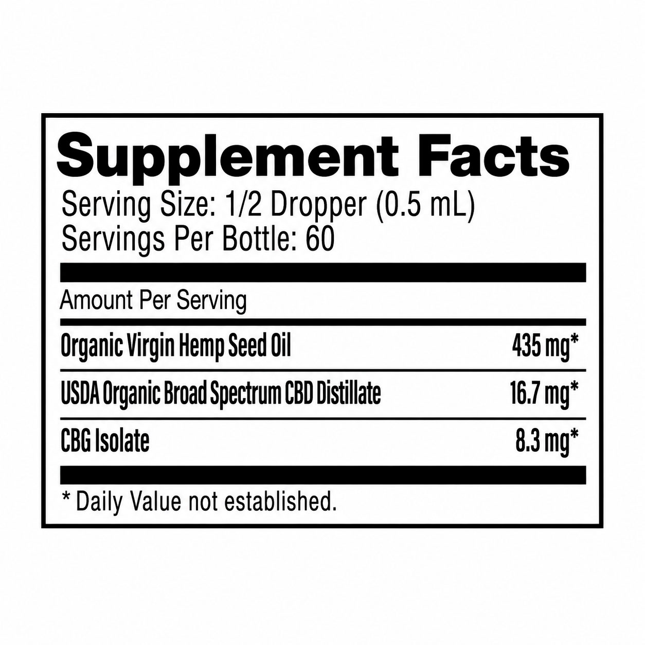 NuLeaf Naturals, Clarity CBD+CBG Oil, Broad Spectrum THC-Free, 1fl oz, 500mg CBG + 1000mg CBD