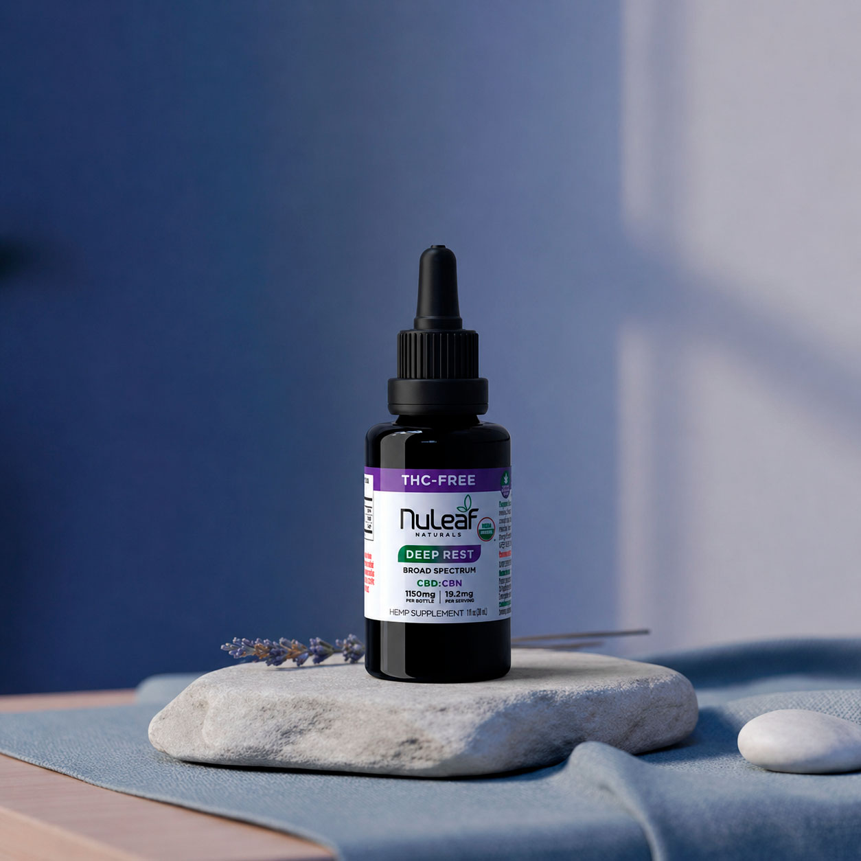 NuLeaf Naturals, Deep Rest CBD+CBN Oil, Broad Spectrum THC-Free, 1fl oz, 150mg CBN + 1000mg CBD 1
