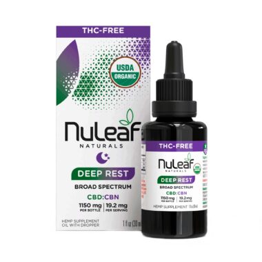 NuLeaf Naturals, Deep Rest CBD+CBN Oil, Broad Spectrum THC-Free, 1fl oz, 150mg CBN + 1000mg CBD