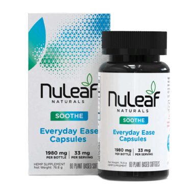 NuLeaf Naturals, Everyday Ease CBD Softgels, Full Spectrum, 60ct, 180mg THC + 1800mg CBD