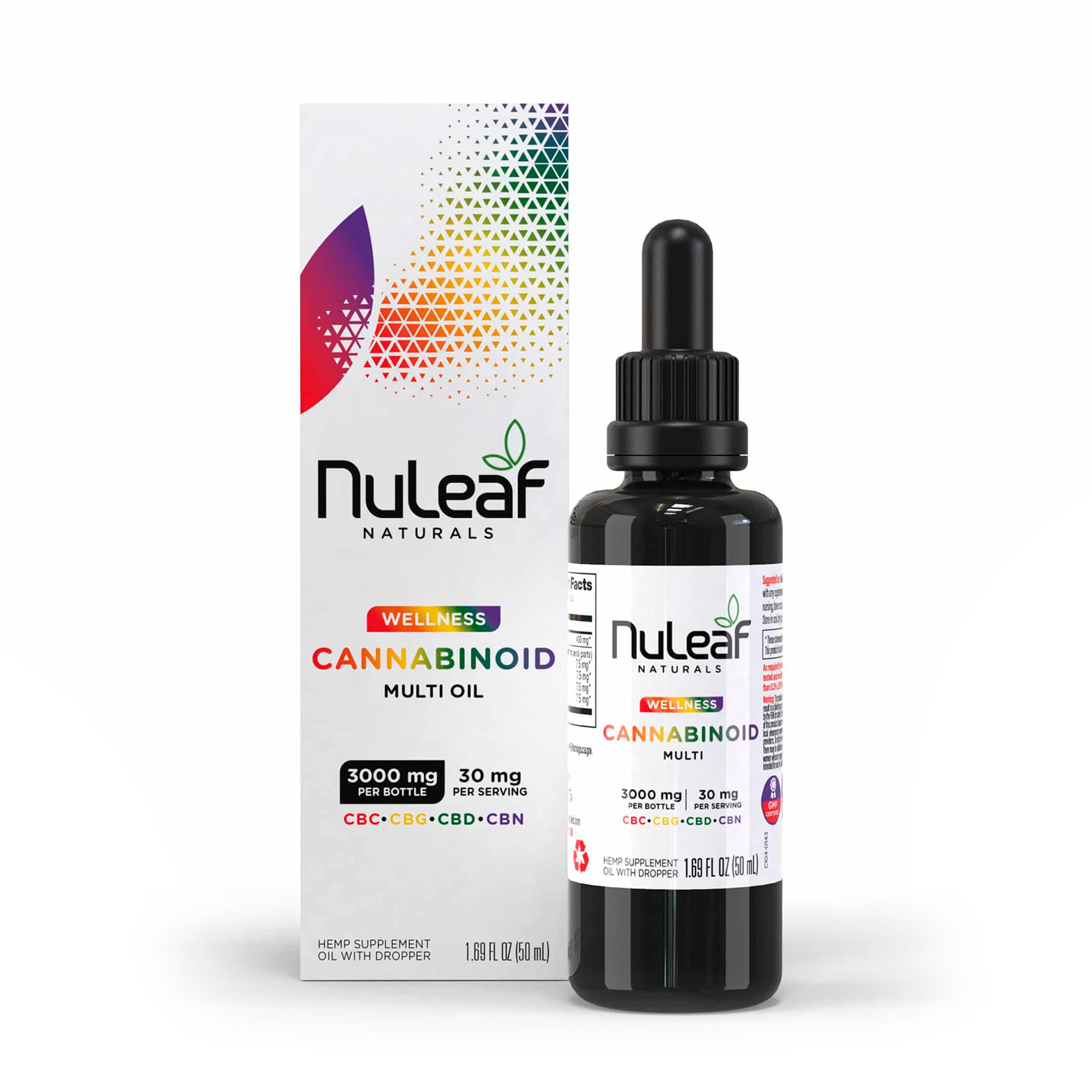 NuLeaf Naturals, Multicannabinoid Oil CBD+CBC+CBG+CBN, Full Spectrum, 1.69fl oz, 3000mg Multi