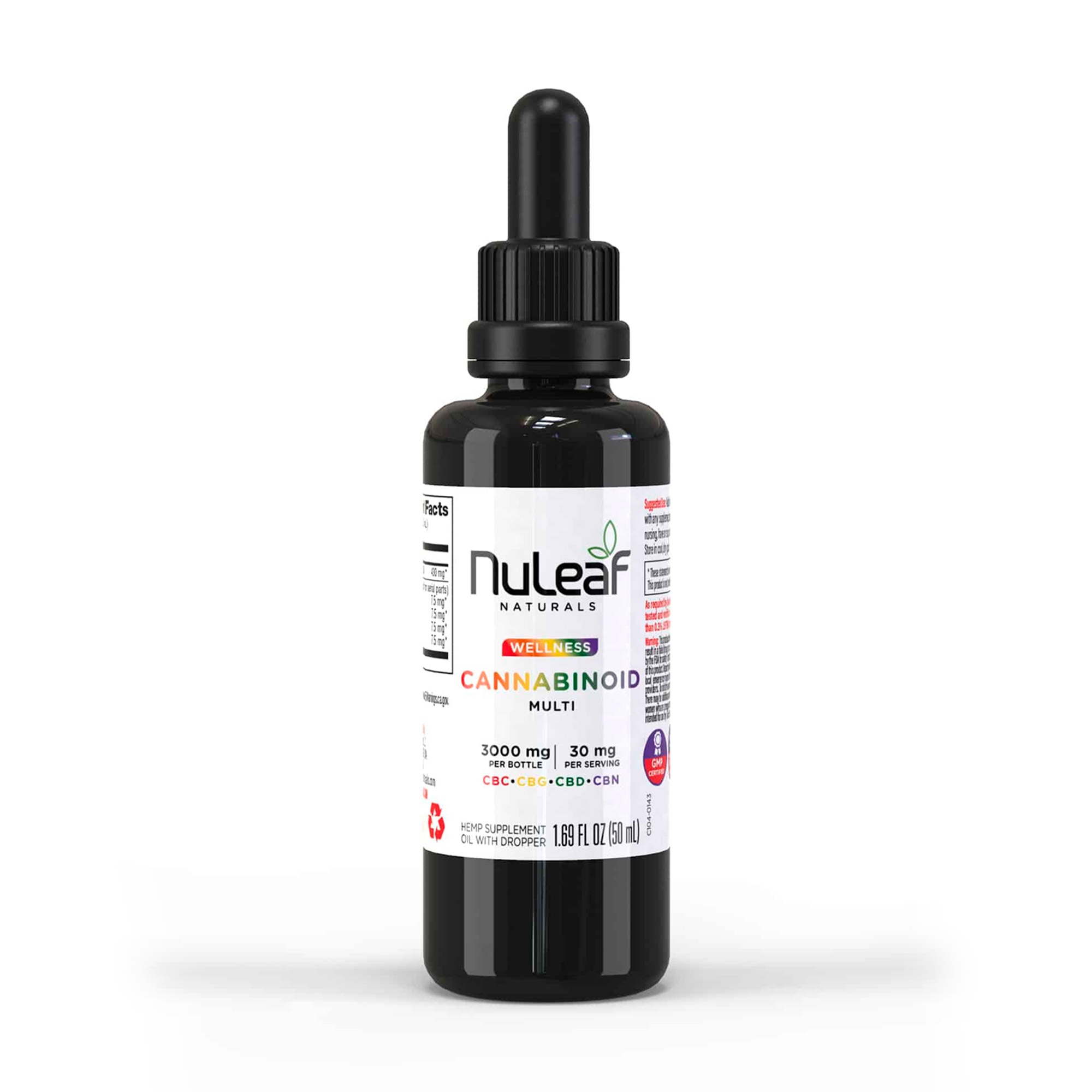 NuLeaf Naturals, Multicannabinoid Oil CBD+CBC+CBG+CBN, Full Spectrum, 1.69fl oz, 3000mg Multi