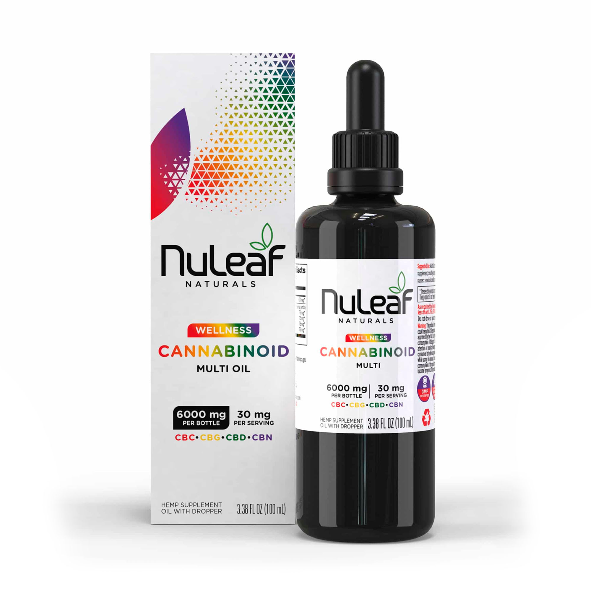 NuLeaf Naturals, Multicannabinoid Oil CBD+CBC+CBG+CBN, Full Spectrum, 3.38fl oz, 6000mg Multi