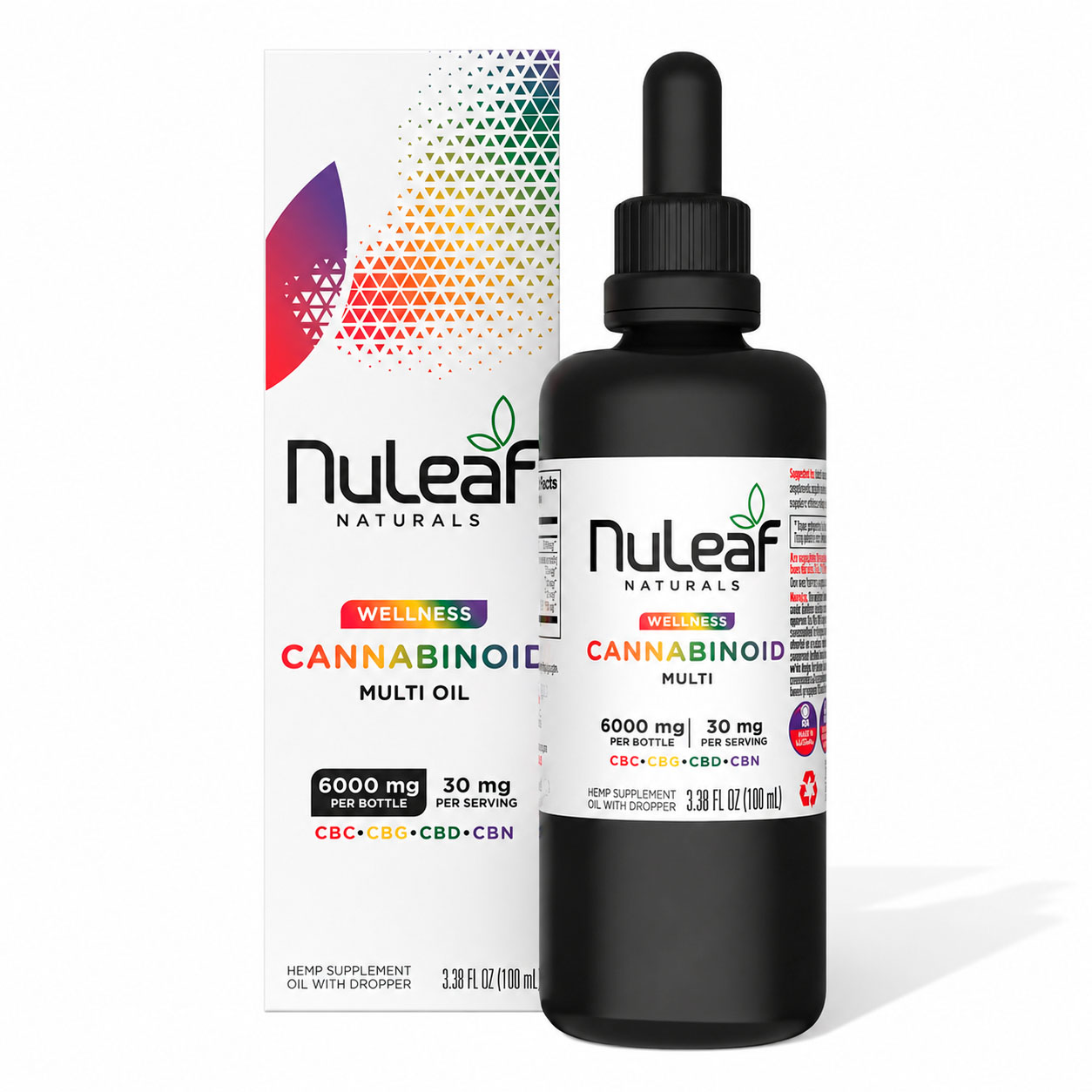 NuLeaf Naturals, Multicannabinoid Oil CBD+CBC+CBG+CBN, Full