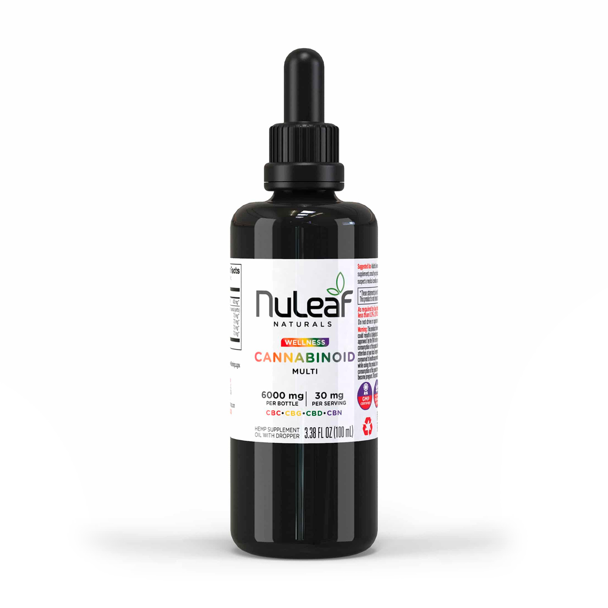 NuLeaf Naturals, Multicannabinoid Oil CBD+CBC+CBG+CBN, Full Spectrum, 3.38fl oz, 6000mg Multi