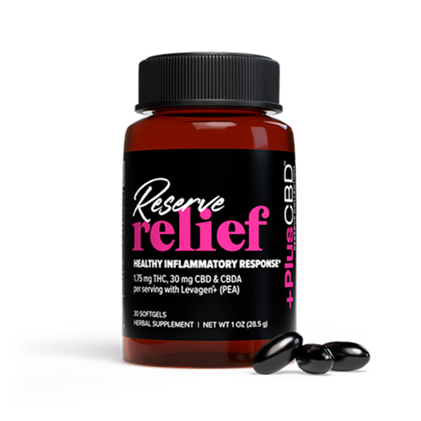 PlusCBD, Reserve Relief 1.75mg THC + 30mg CBDA+CBD Softgels, Full Spectrum, 30ct, 52.5mg THC + 900mg CBDA+CBD PlusCBD, Reserve Relief 1.75mg THC + 30mg CBDA+CBD Softgels, Full Spectrum, 30ct, 52.5mg THC + 900mg CBDA+CBD