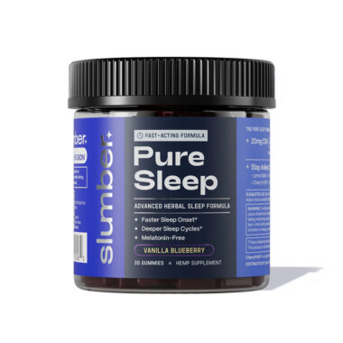 Slumber, Pure Sleep CBN Gummies, Vanilla Blueberry, Isolate THC-Free, 30ct, 600mg CBN
