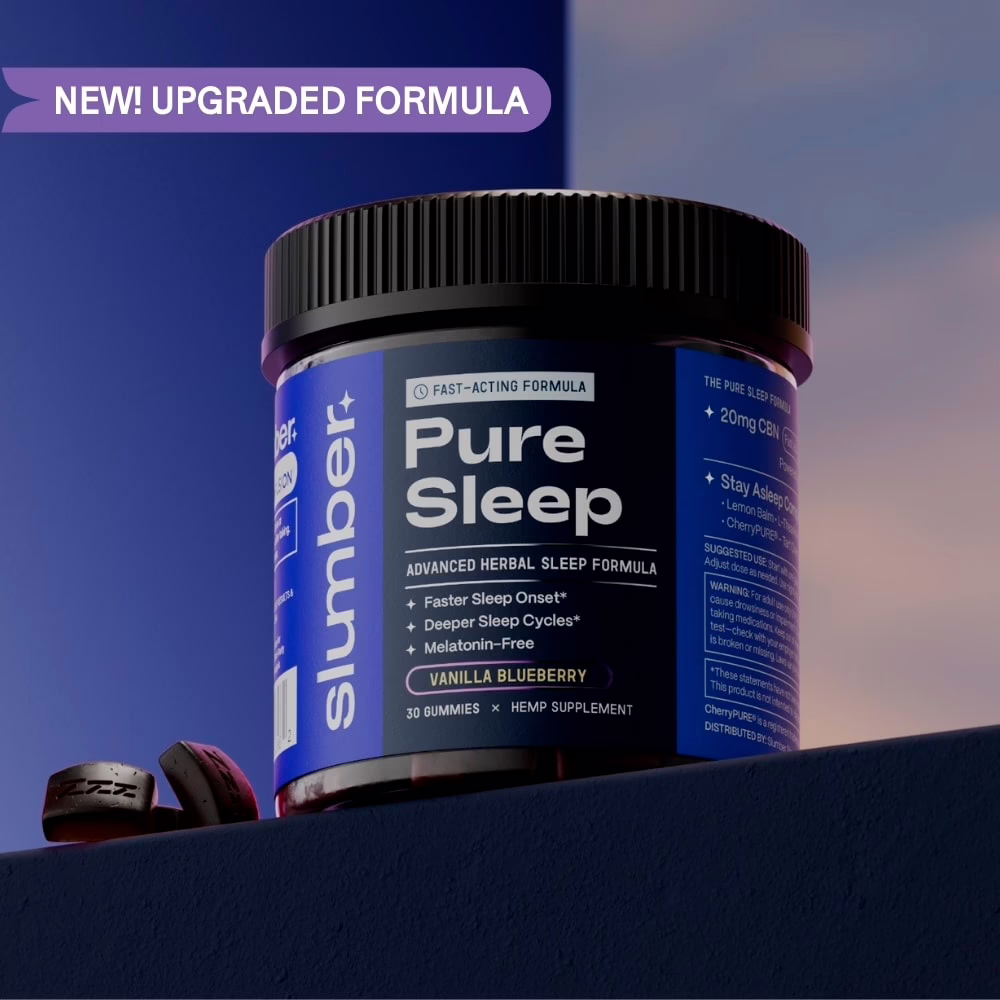 Slumber, Pure Sleep CBN Gummies, Vanilla Blueberry, Isolate THC-Free, 30ct, 600mg CBN