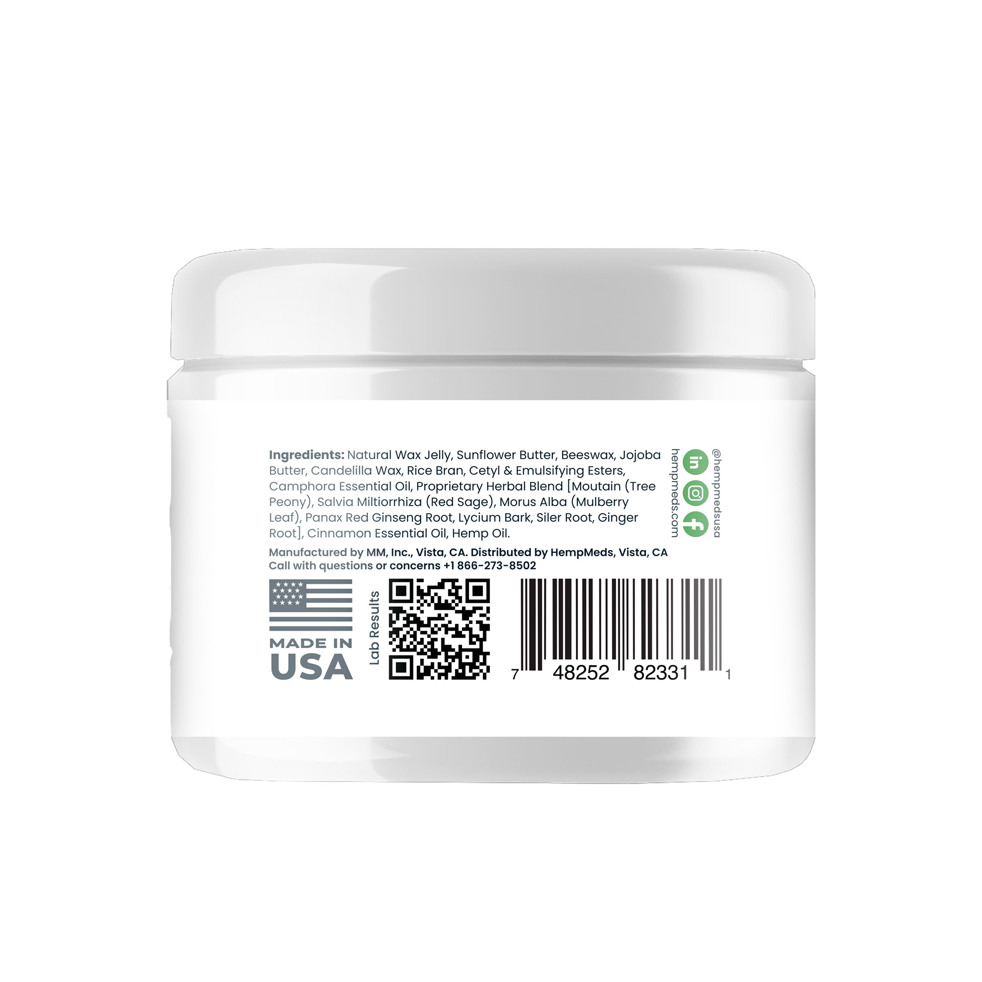 HempMeds, CBD Salve, Broad Spectrum THC-Free, 1.8fl oz, 1500mg CBD