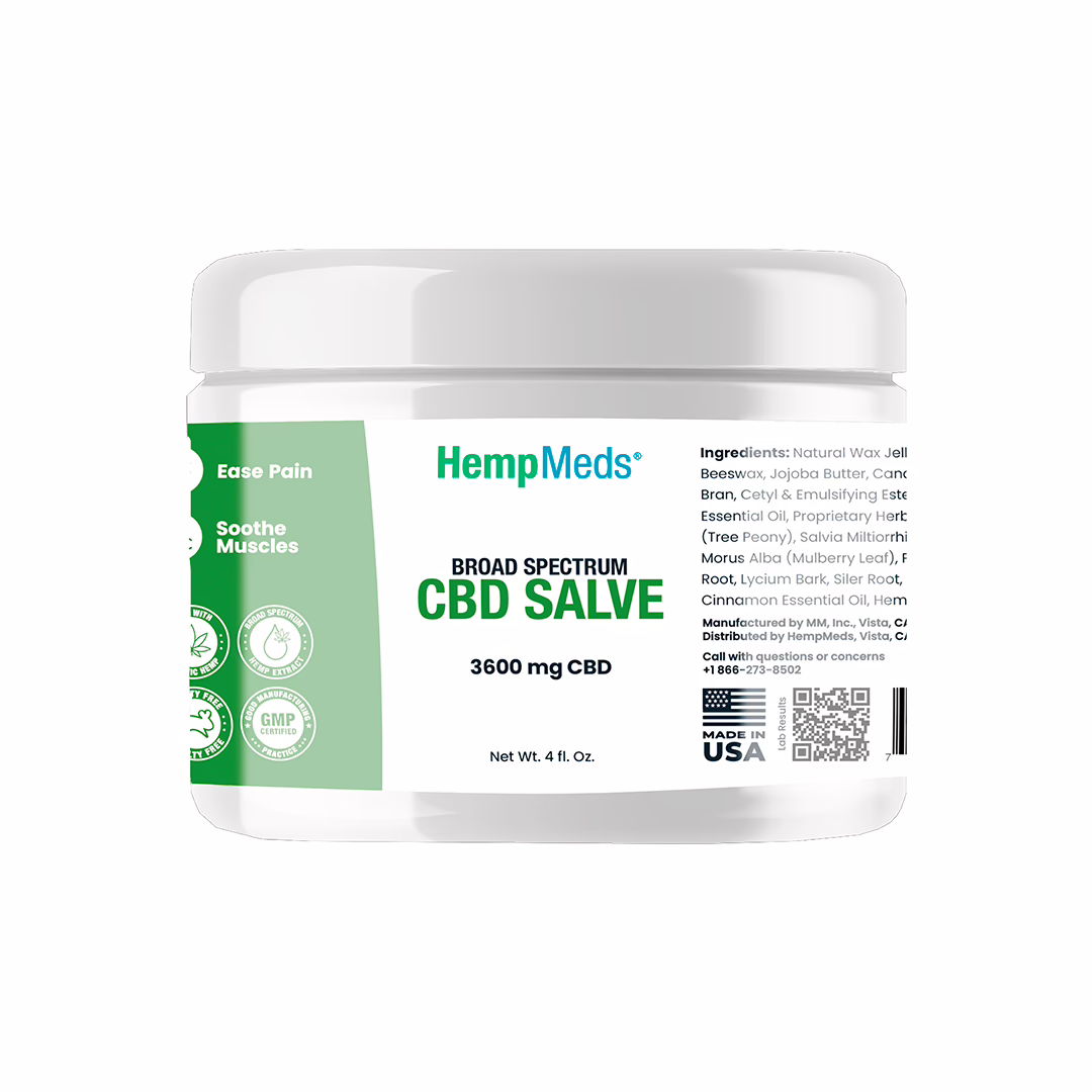 HempMeds, CBD Salve, Broad Spectrum THC-Free, 4fl oz, 3600mg CBD HempMeds, CBD Salve, Broad Spectrum THC-Free, 4fl oz, 3600mg CBD