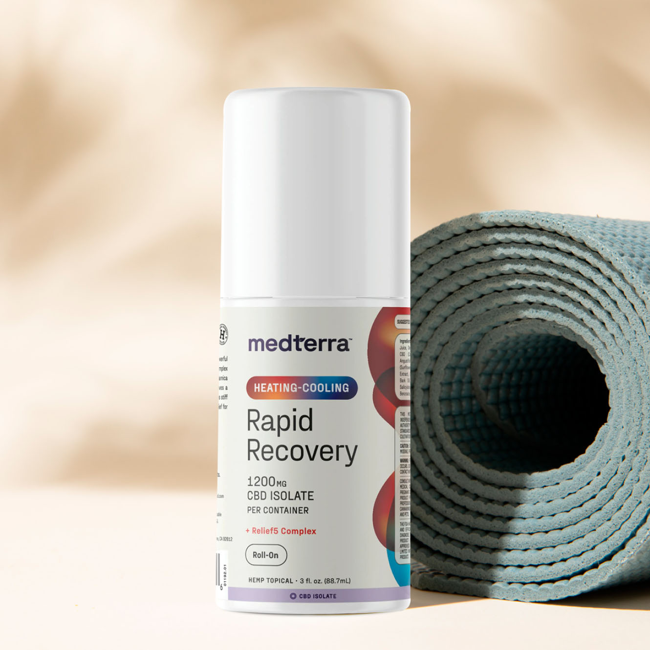 Medterra, Heating-Cooling Rapid Recovery CBD Roll On, Isolate THC-Free, 3fl oz, 1200mg CBD