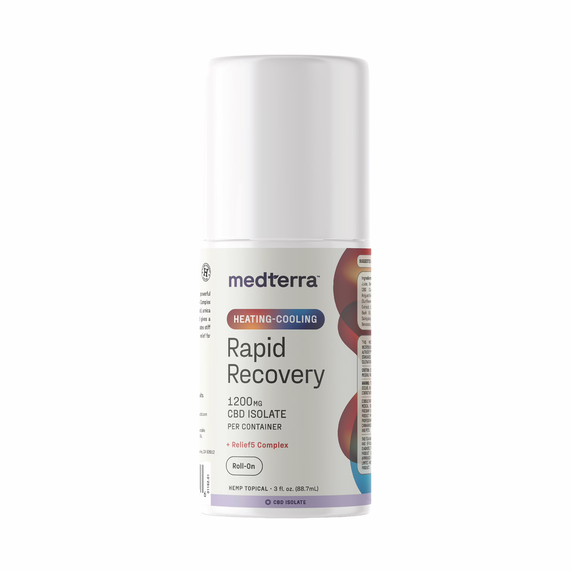 Medterra, Heating-Cooling Rapid Recovery CBD Roll On, Isolate THC-Free, 3fl oz, 1200mg CBD