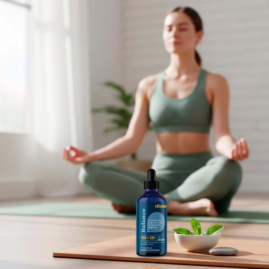 Elixinol, Balance CBD Tincture, Spearmint, Broad Spectrum THC-Free, 2fl oz, 1000mg CBD