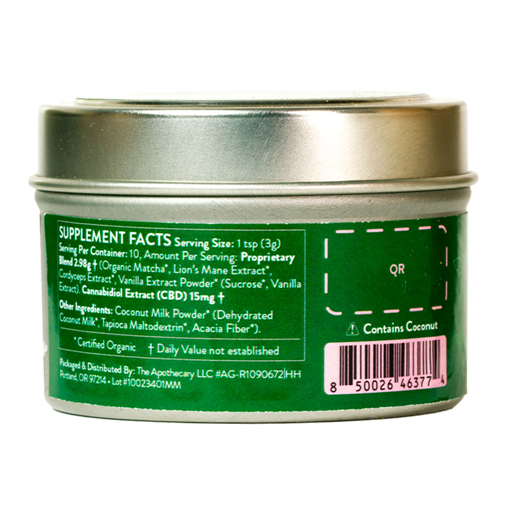 The Brothers Apothecary, Mind Matcha CBD Tea, Isolate THC-Free, 1.05oz, 150mg CBD