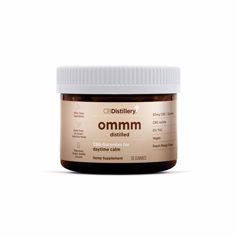 CBDistillery, Omm Distilled CBG Gummies for Daytime Calm, Peach Mango, Isolate THC-Free, 30ct, 1500mg CBG CBDistillery, Omm Distilled CBG Gummies for Daytime Calm, Peach Mango, Isolate THC-Free, 30ct, 1500mg CBG