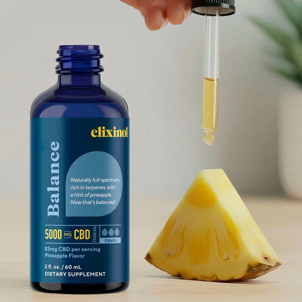 Elixinol, Balance CBD Tincture, Pineapple, Full Spectrum, 2fl oz, 5000mg CBD