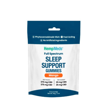 HempMeds, Sleep Support CBN + CBD Gummies, Mango, Full Spectrum, 15ct, 375mg CBN + 375mg CBD