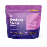 Elixinol, Restore Sleep THC + CBN + CBD Gummies, Tart Cherry, Full Spectrum, 30ct, 45mg THC + 150mg CBN + 600mg CBD