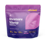 Elixinol, Restore Sleep THC + CBN + CBD Gummies, Tart Cherry, Full Spectrum, 30ct, 45mg THC + 150mg CBN + 600mg CBD