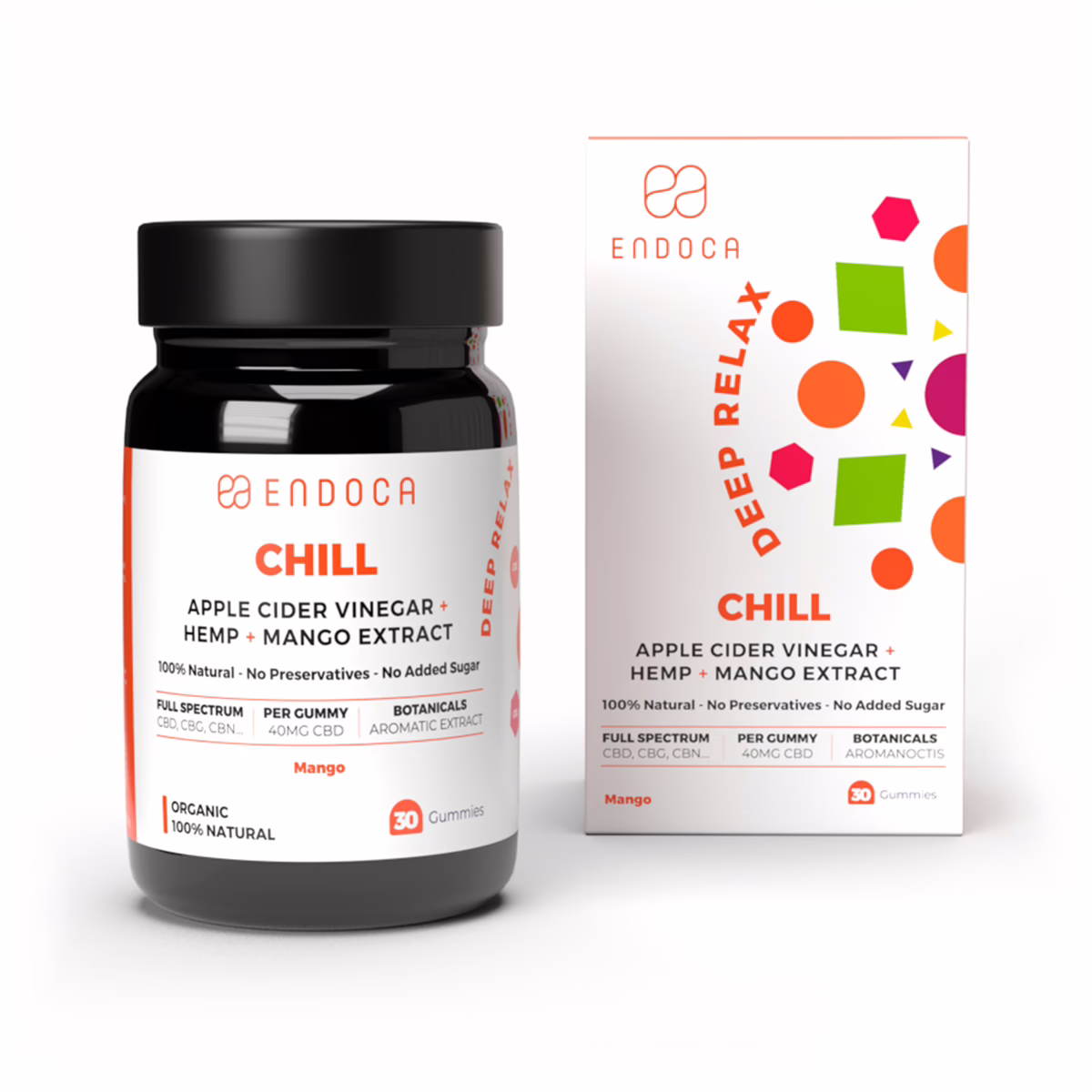 Endoca, Chill CBD Gummies, Mango, Full Spectrum, 30ct, 1200mg CBD Endoca, Chill CBD Gummies, Mango, Full Spectrum, 30ct, 1200mg CBD