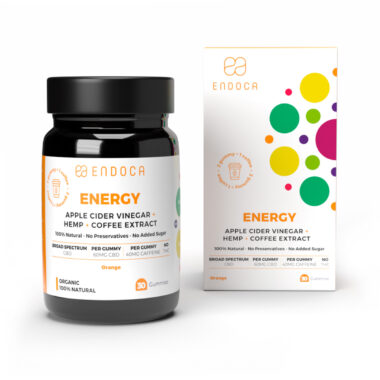 Endoca, Energy CBD Gummies, Orange, Broad Spectrum THC-Free, 30ct, 1200mg CBD