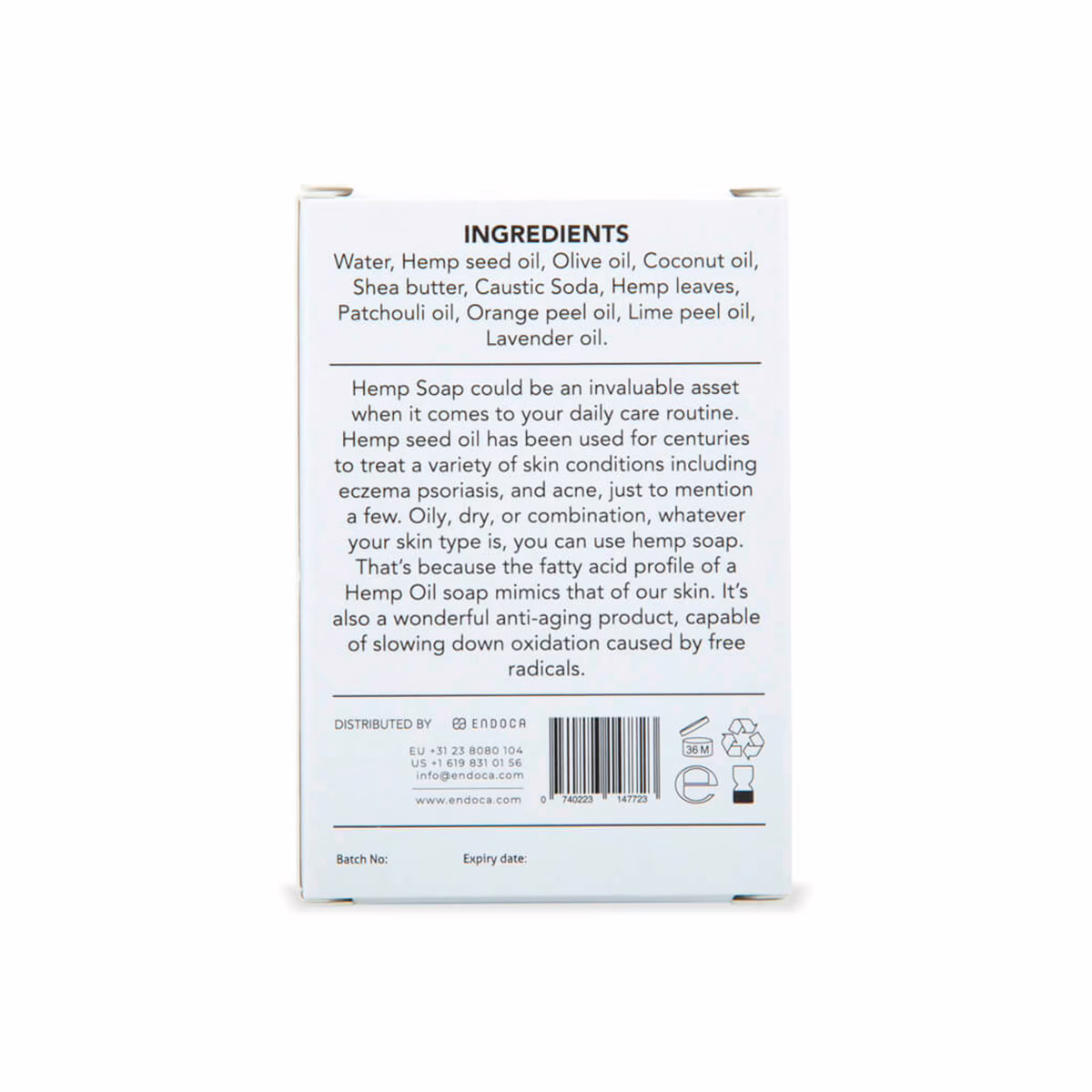 Endoca, Hemp Soap, 100g