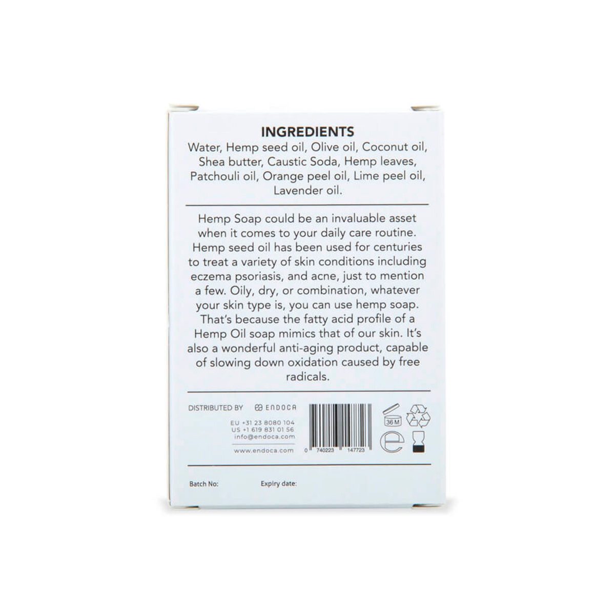Endoca, Hemp Soap, 100g