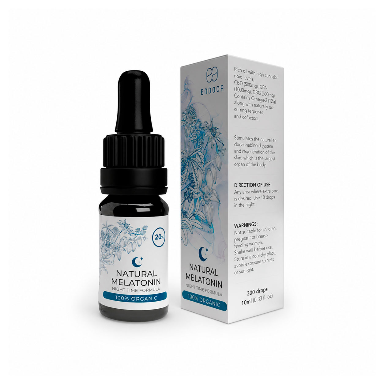 Endoca, Natural Melatonin CBN + CBG + CBD Oil, Full Spectrum, .33fl oz, 500mg CBG + 1000mg CBN + 500mg CBD Endoca, Natural Melatonin CBN + CBG + CBD Oil, Full Spectrum, .33fl oz, 500mg CBG + 1000mg CBN + 500mg CBD