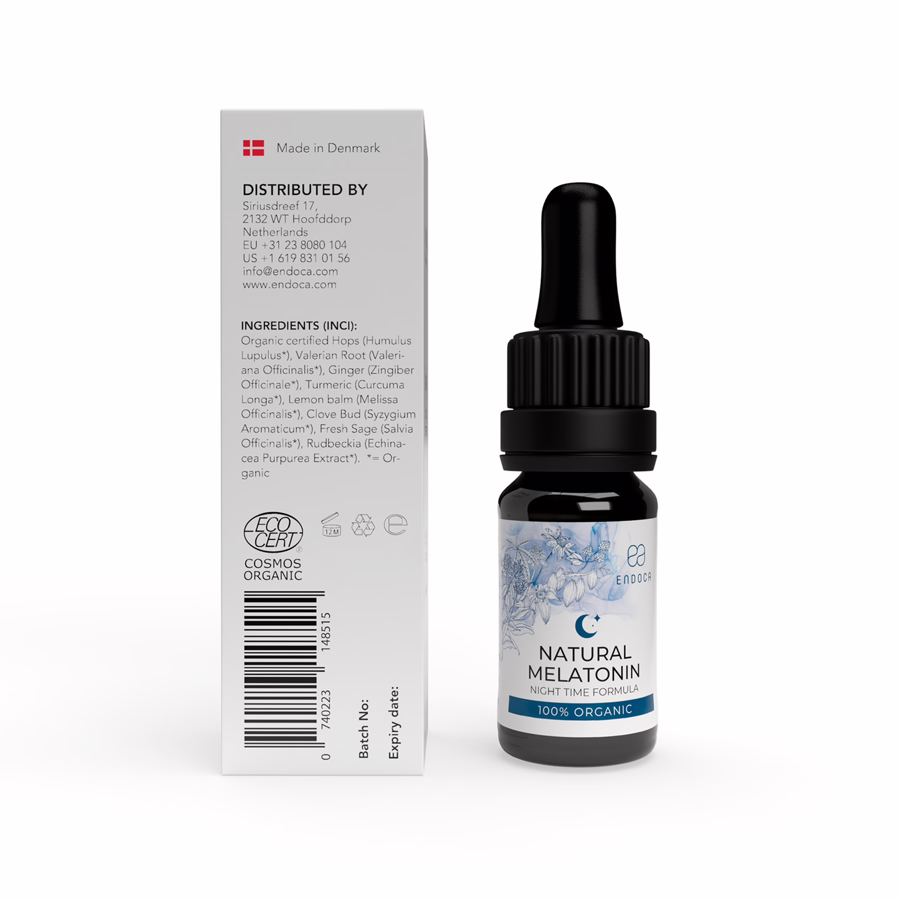Endoca, Natural Melatonin CBN + CBG + CBD Oil, Full Spectrum, .33fl oz, 500mg CBG + 1000mg CBN + 500mg CBD