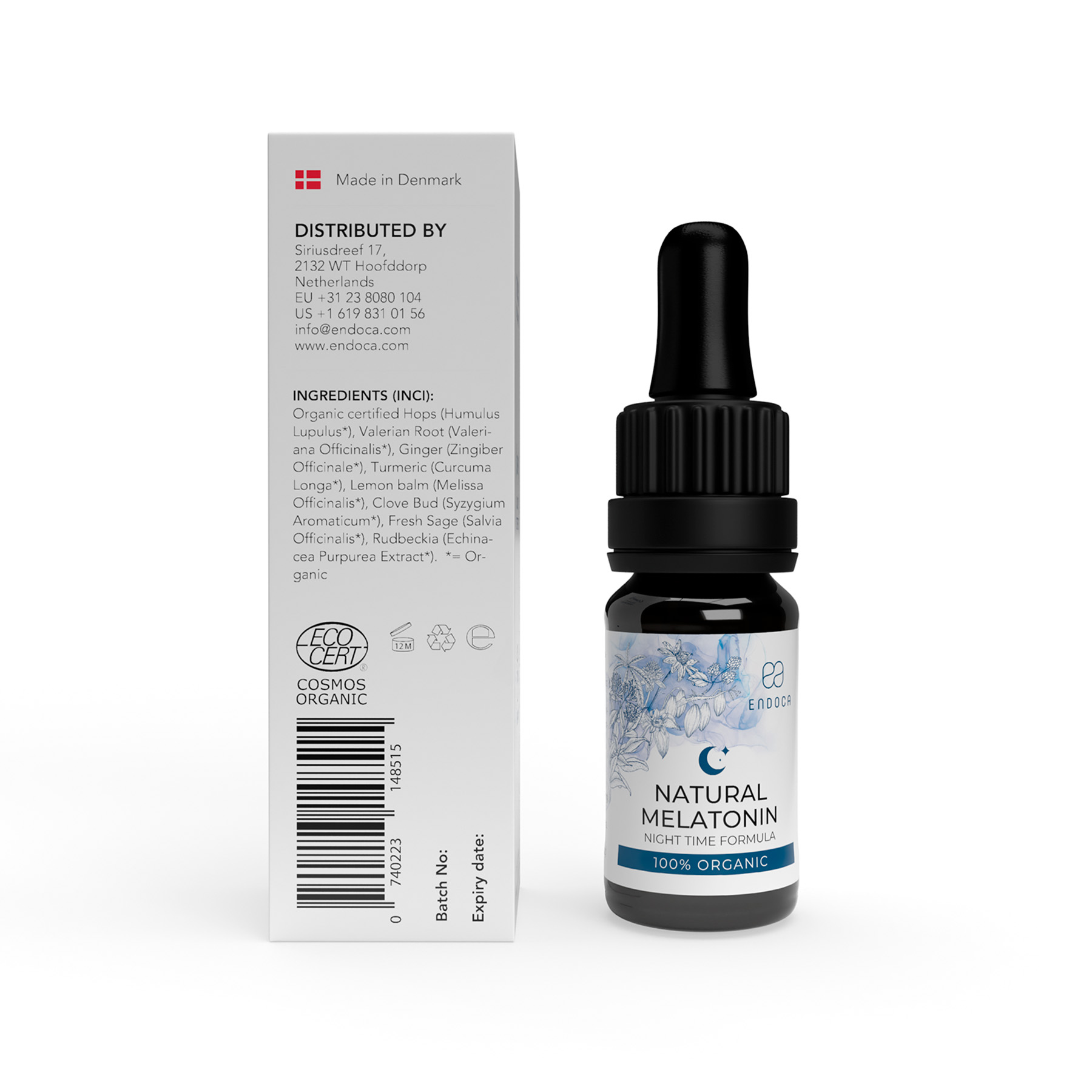 Endoca, Natural Melatonin CBN + CBG + CBD Oil, Full Spectrum, .33fl oz, 500mg CBG + 1000mg CBN + 500mg CBD
