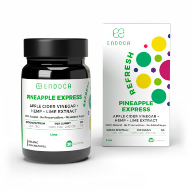 Endoca, Pineapple Express CBD Gummies, Lime, Broad Spectrum THC-Free, 30ct, 1200mg CBD