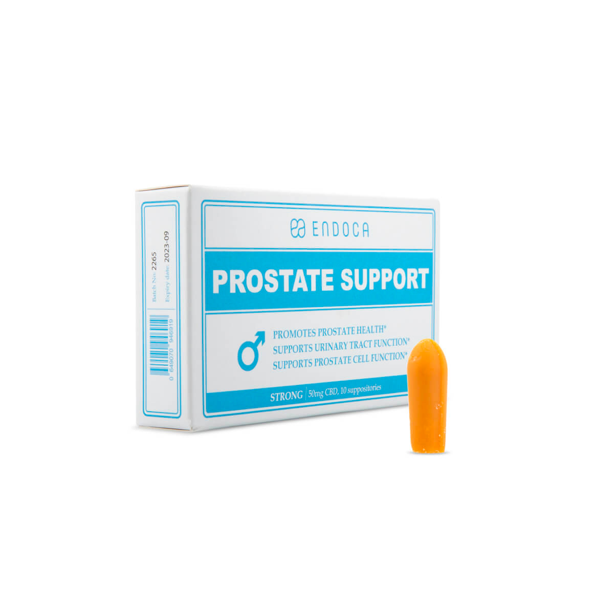 Endoca, Prostate CBD Suppositories, 50mg Strong, Full Spectrum, 10ct, 500mg CBD 1