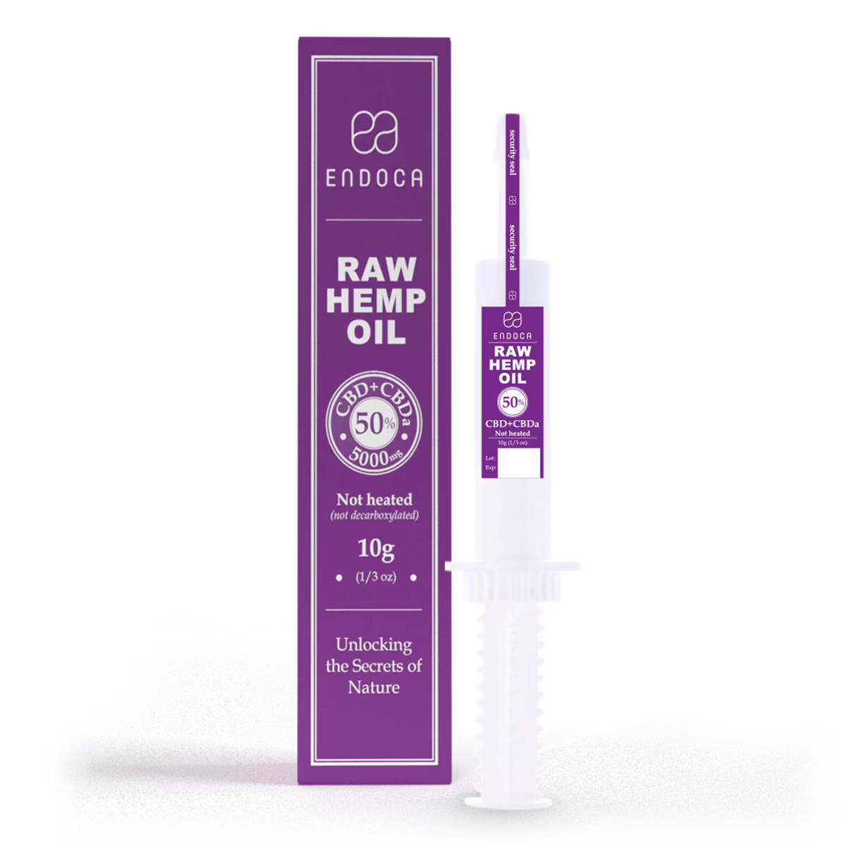 Endoca, Raw Hemp Oil Extract 50%, Full Spectrum, 0.33oz, 5000mg CBD+CBDa