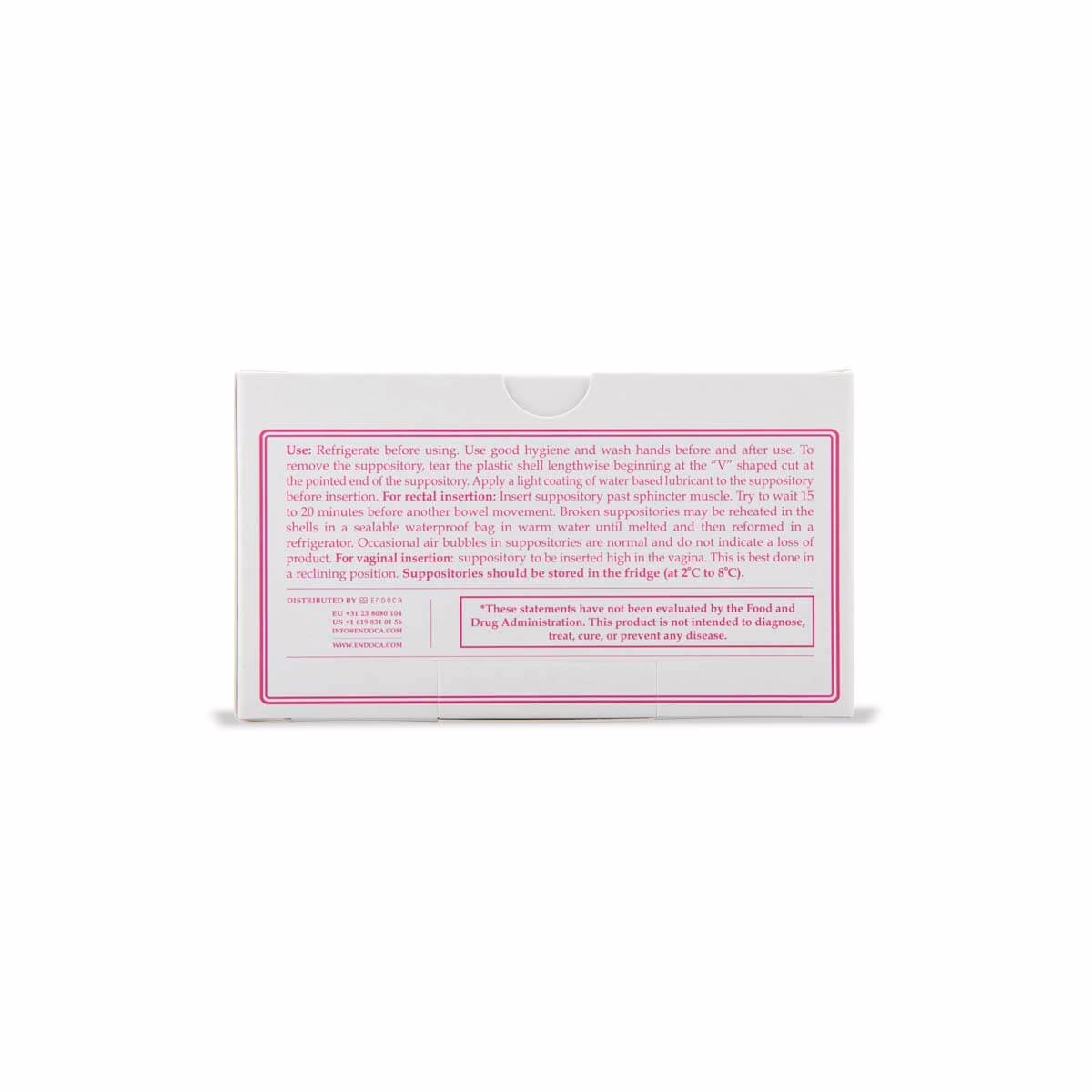 Endoca, Womens CBD Suppositories 50mg Strong, Full Spectrum, 10ct, 500mg CBD