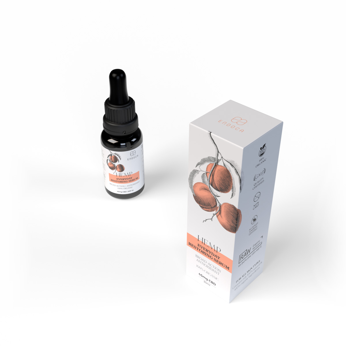 Endoca, Everyday Restoring CBD Serum, Broad Spectrum THC-Free, 1fl oz, 45mg CBD