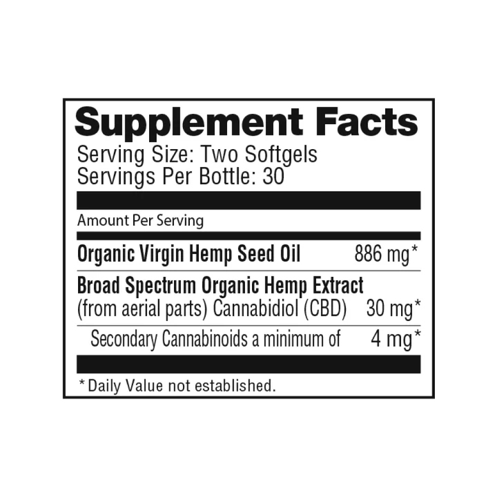 NuLeaf Naturals, CBD Softgels, Broad Spectrum THC-Free, 60ct, 900mg CBD