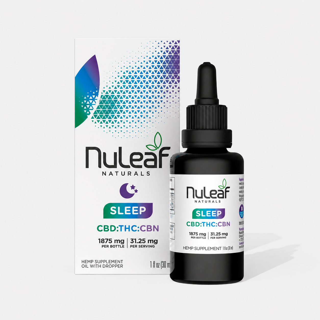 NuLeaf Naturals, Sleep THC+CBN+CBD Oil, Full Spectrum, 1fl oz, 75mg THC + 300mg CBN + 1500mg CBD