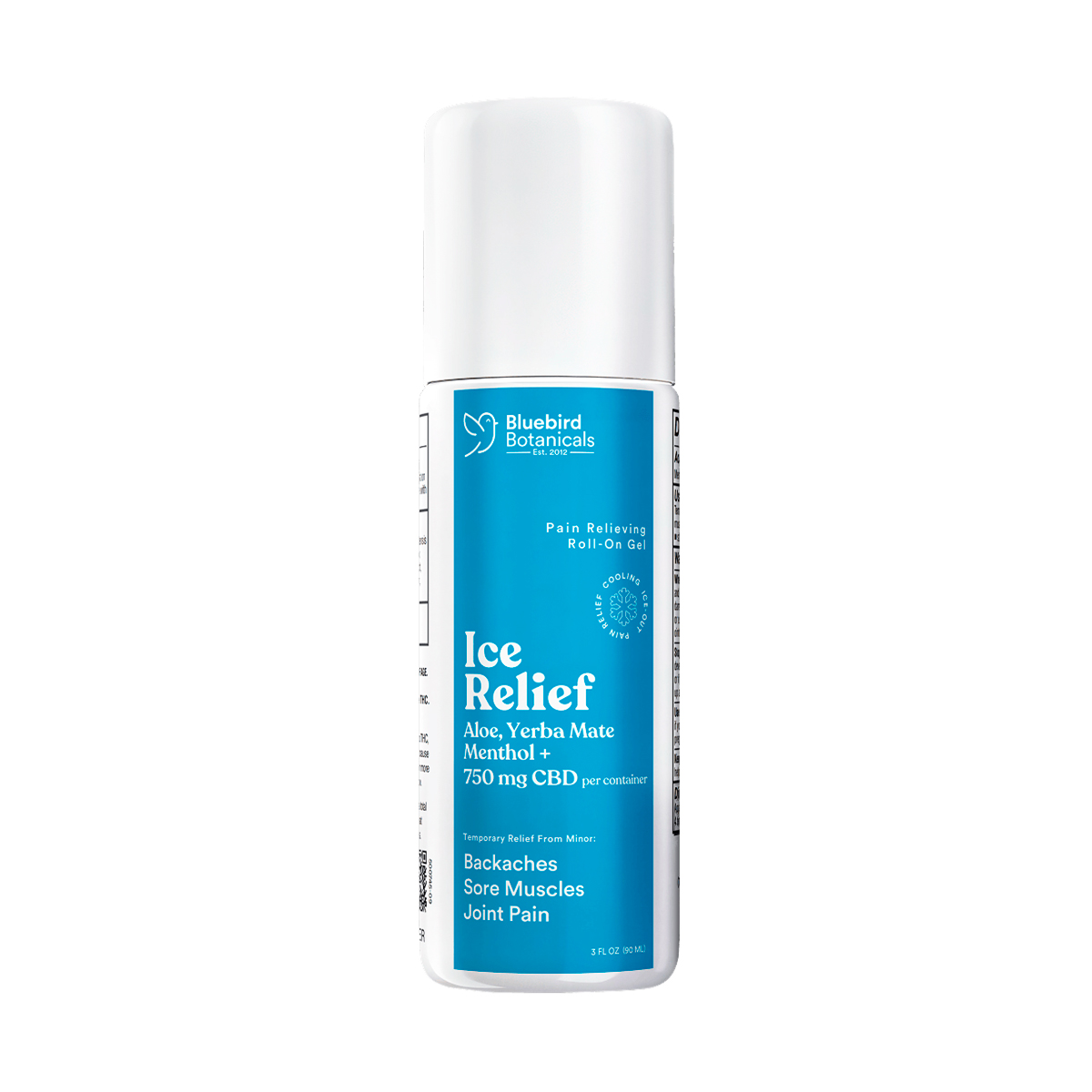 Bluebird Botanicals, Ice Relief CBD Roll-On, Broad Spectrum THC-Free, 3fl oz, 750mg CBD Bluebird Botanicals, Ice Relief CBD Roll-On, Broad Spectrum THC-Free, 3fl oz, 750mg CBD