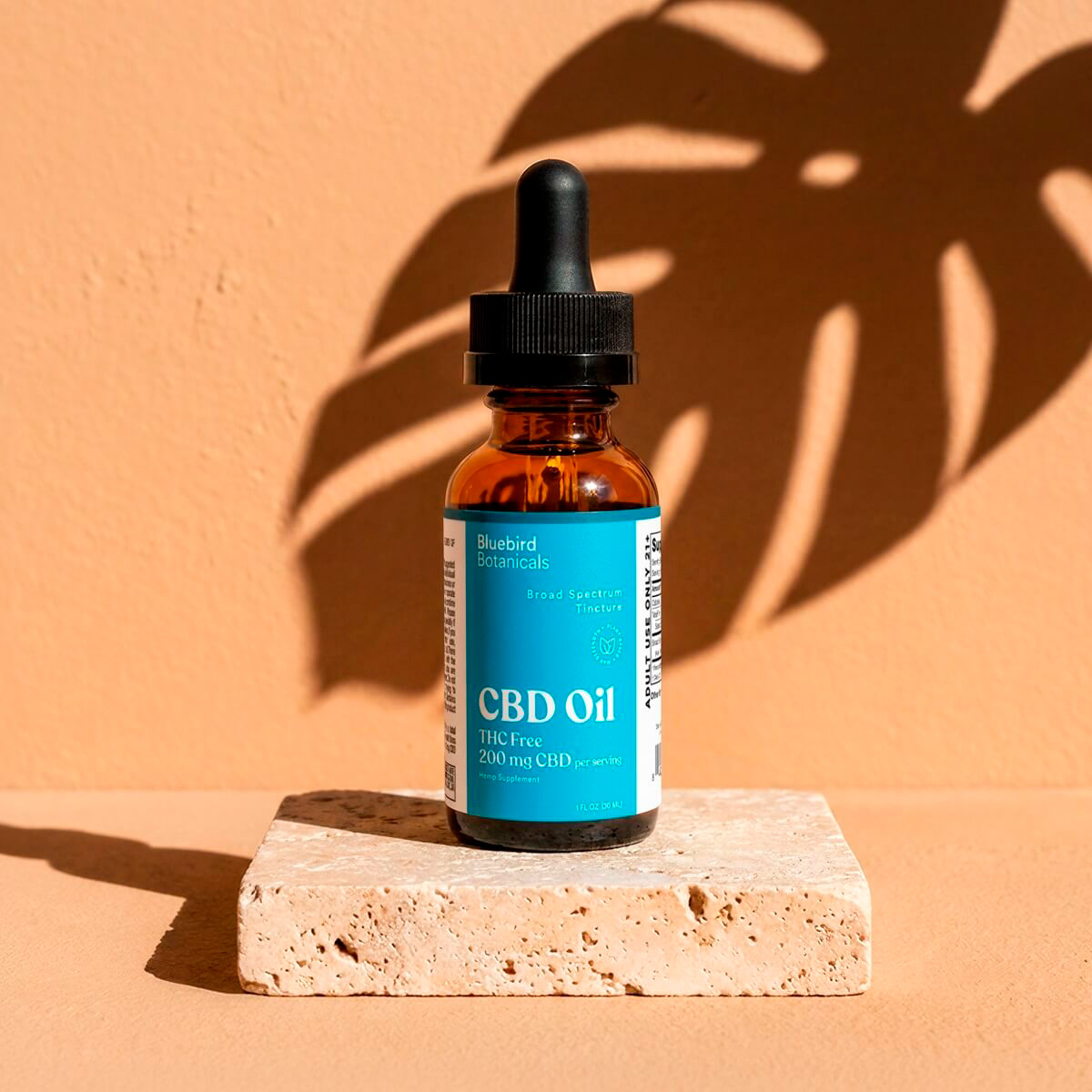 Bluebird Botanicals, Max Strength CBD Oil 200mg, Broad Spectrum THC-Free, 1fl oz, 6000mg CBD