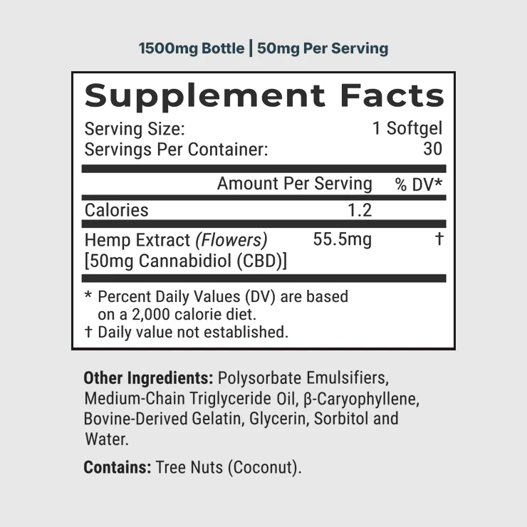 Joy Organics, CBD Softgels, Broad Spectrum THC-Free, 30ct, 1500mg CBD