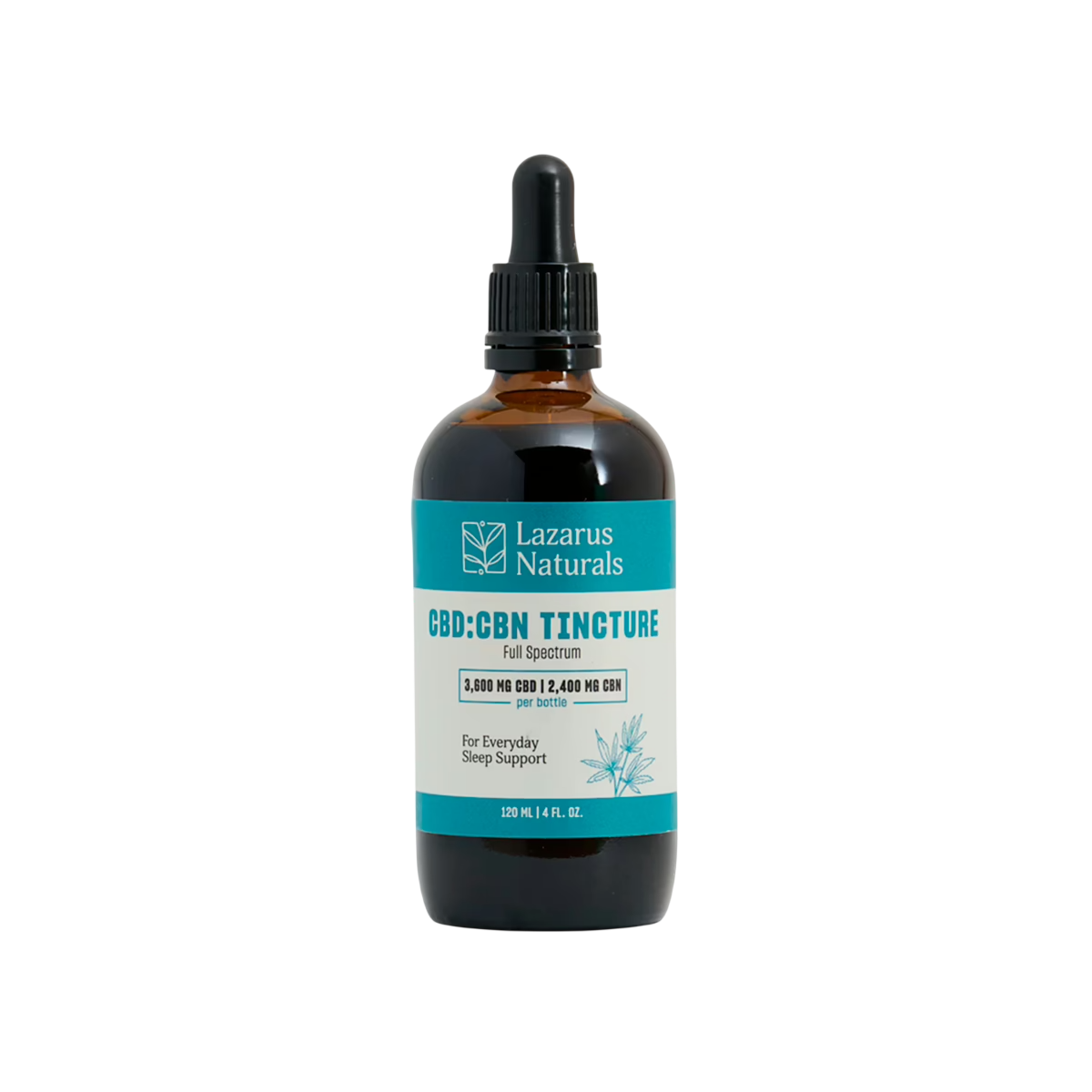 Lazarus Naturals, CBD Sleep Tincture, Full Spectrum, 4fl oz, 2400mg CBN + 3600mg CBD