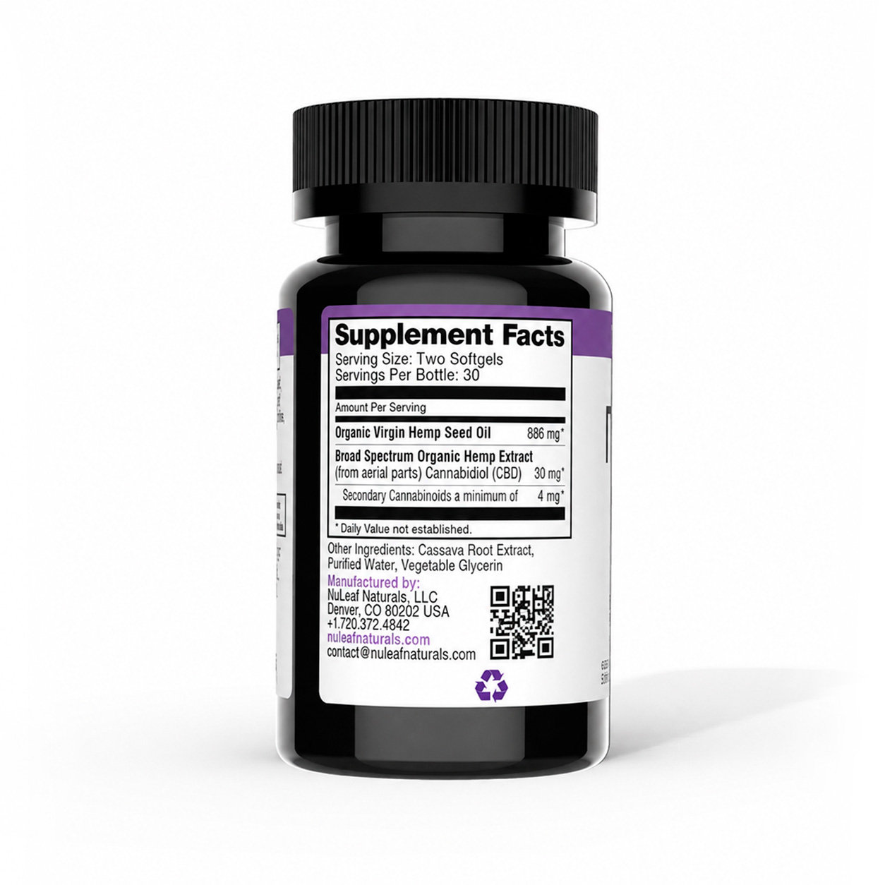 NuLeaf Naturals, CBN Softgels, Broad Spectrum THC-Free, 60ct, 900mg CBN