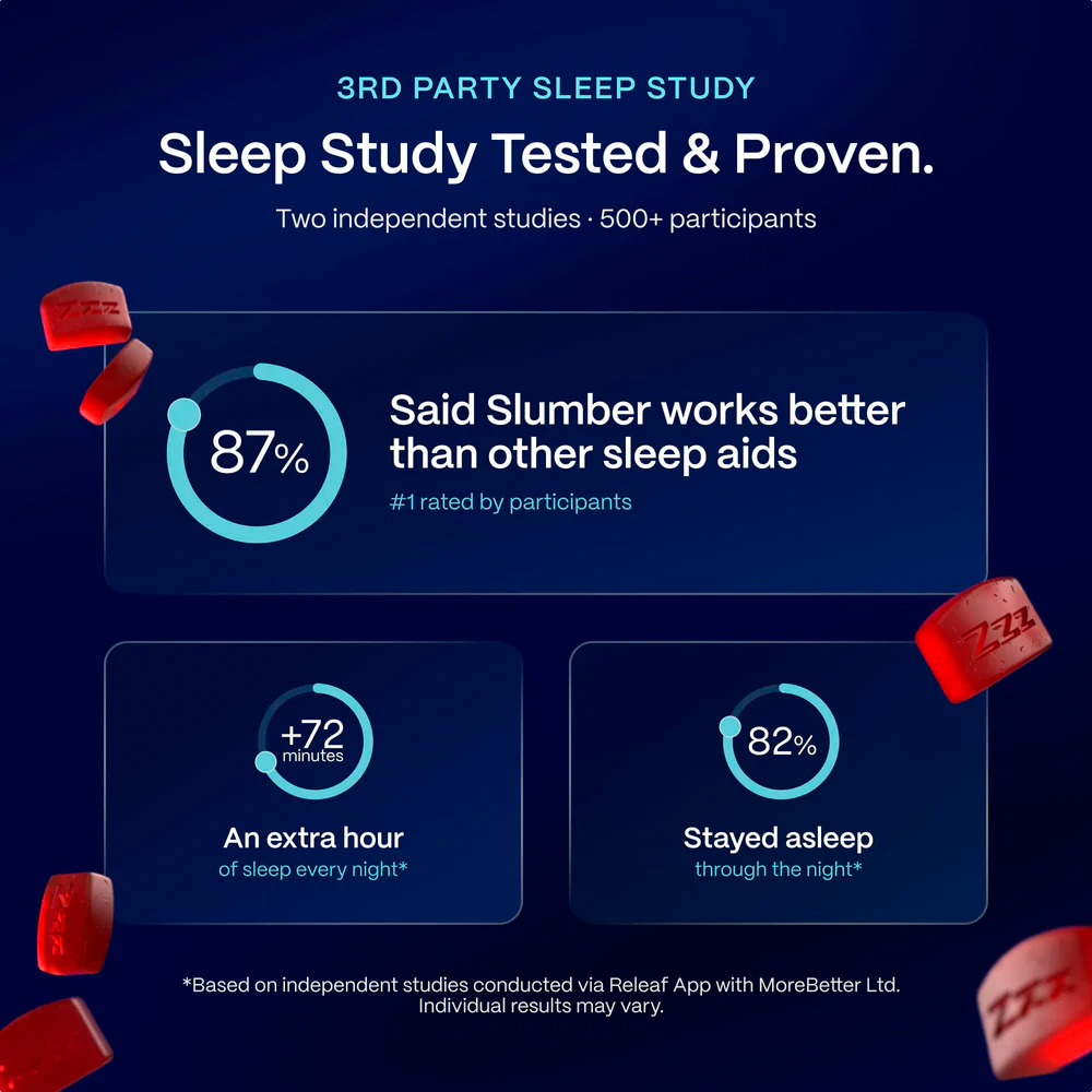Slumber, Deep Zzzs CBD+CBN Gummies, Midnight Berry, Broad Spectrum THC-Free, 30ct, 750mg CBN + 1200mg CBD