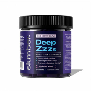 Slumber, Deep Zzzs CBD+CBN Gummies, Midnight Berry, Broad Spectrum THC-Free, 30ct, 750mg CBN + 1200mg CBD