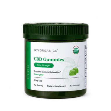 Joy Organics, CBD Gummies, Sour Apple, Broad Spectrum THC-Free, 30ct, 1500mg CBD