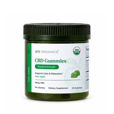 Joy Organics, CBD Gummies, Sour Apple, Broad Spectrum THC-Free, 30ct, 750mg CBD