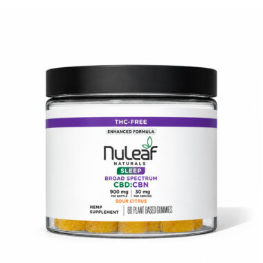 Nuleaf Naturals, CBN:CBD Gummies, Sour Citrus, Broad Spectrum THC-Free, 60ct, 300mg CBN + 600mg CBD
